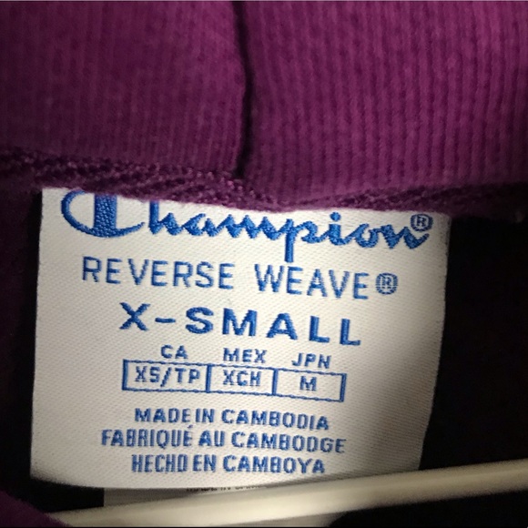 Champion Reverse Weave Crop Top Hoodie Sweatshirt - Picture 4 of 5